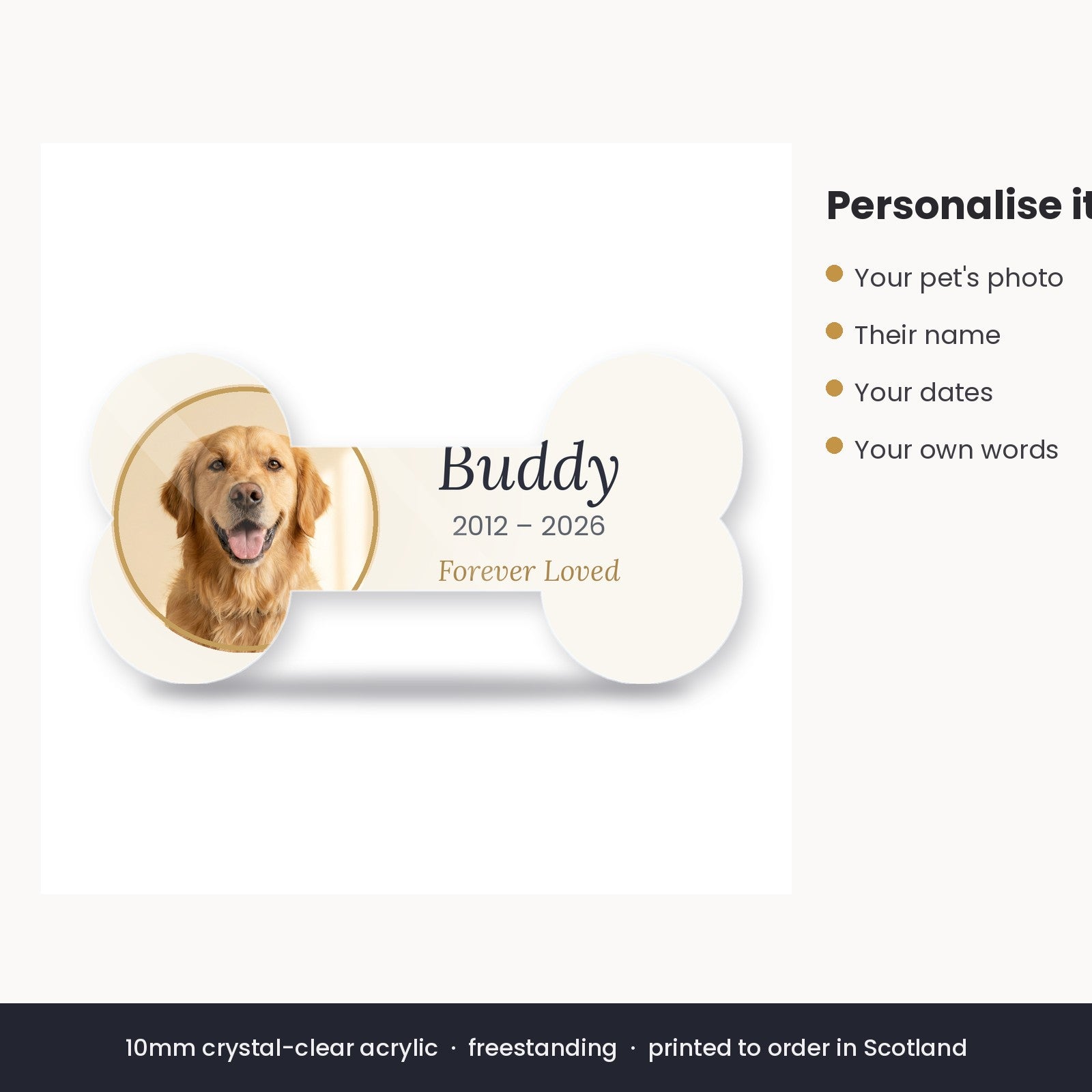 How to personalise the bone pet memorial block