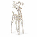 38cm Diamante Standing Reindeer Christmas Ornament Clear Sparkle Scroll Antlers