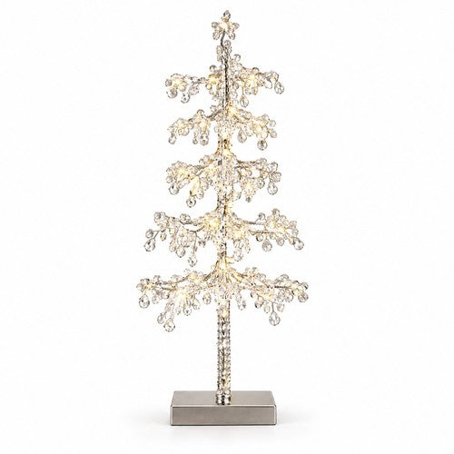 60cm LED Beaded Light Up Christmas Tree Table Decoration Clear Warm White
