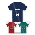 Personalised football shirt acrylic block with dad and kids names and numbers