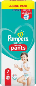 Pampers Baby-Dry Nappy Pants Size 7, 48 Nappy Pants, 17+kg, Jumbo+ Pack