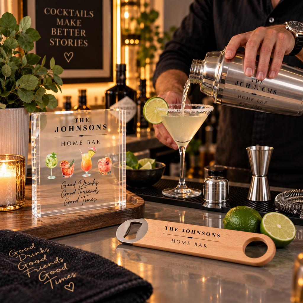 Personalised Home Bar Gift Set