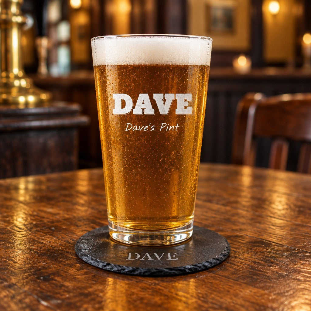 Personalised Pint Glass Gift Set