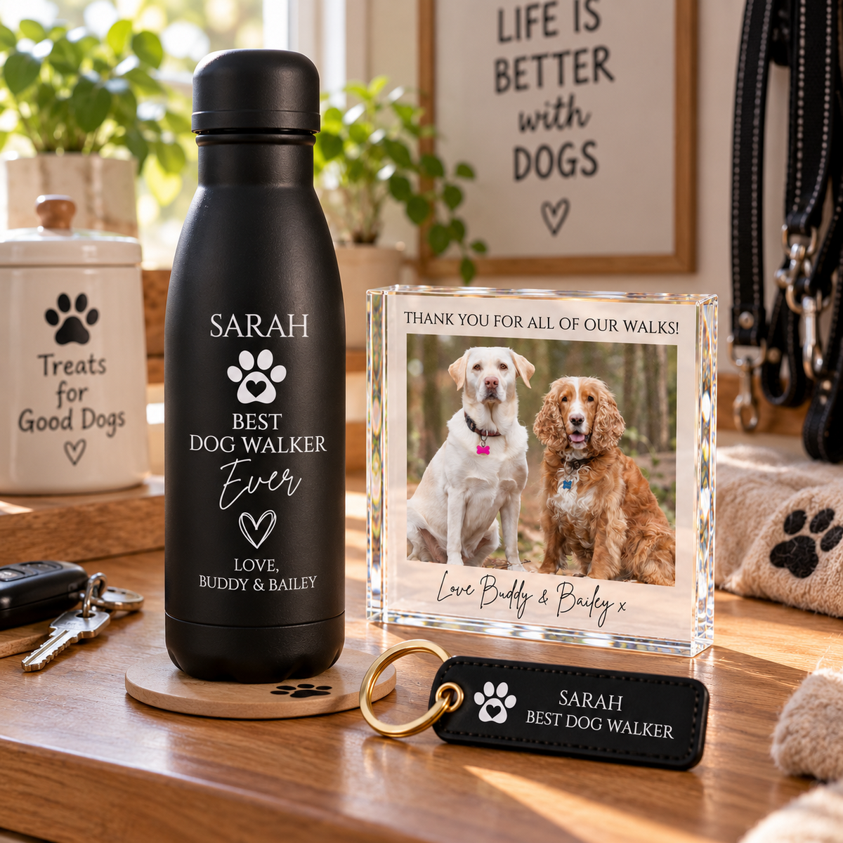 Personalised Dog Walker Gift Set