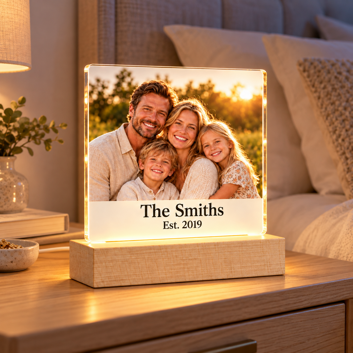 Personalised LED Photo Light Acrylic Night Lamp Gift Memorial Wedding Christmas