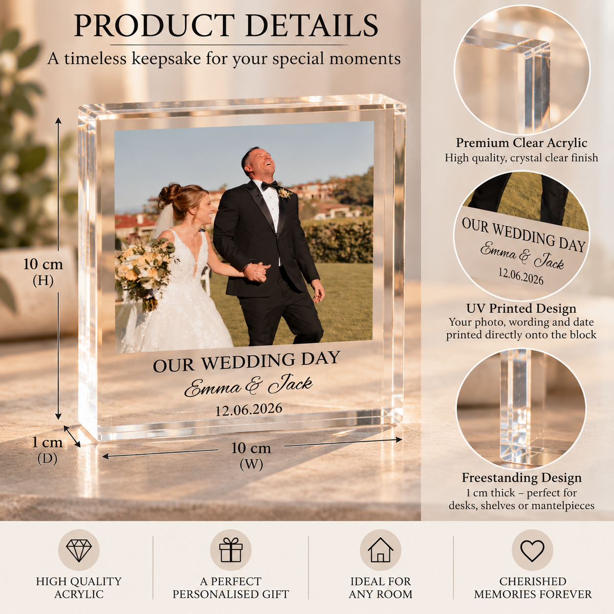 Personalised Slate Photo Frame & Acrylic Photo Block