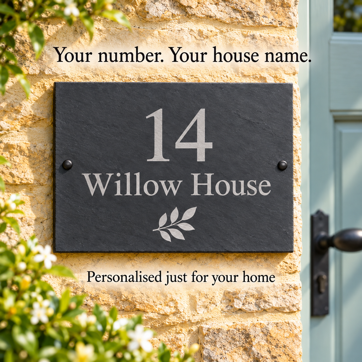Personalised Slate House Sign Engraved 25x20cm