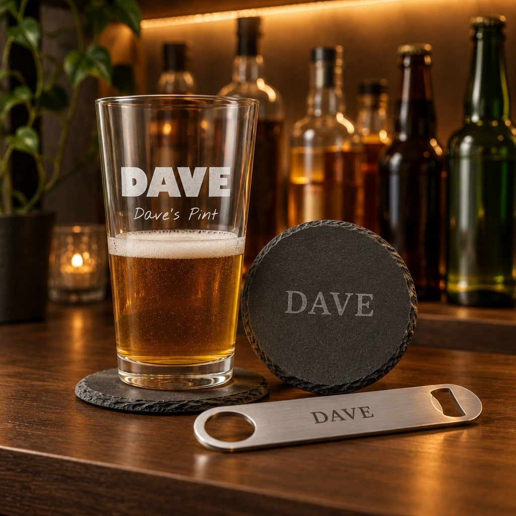 Personalised Pint Glass Gift Set