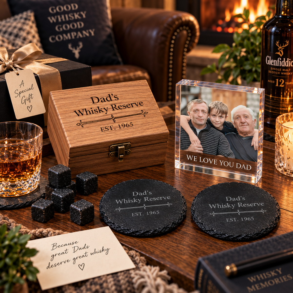 Personalised Whisky Stones Gift Set