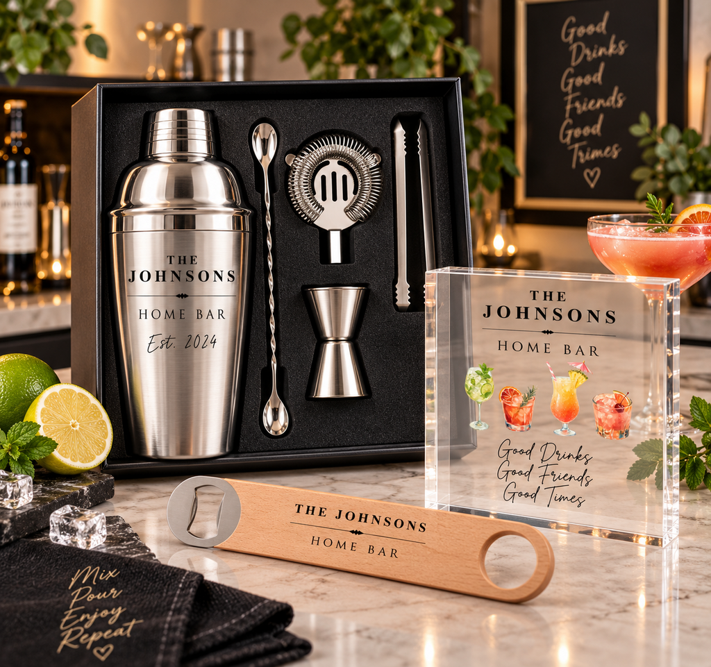 Personalised Home Bar Gift Set