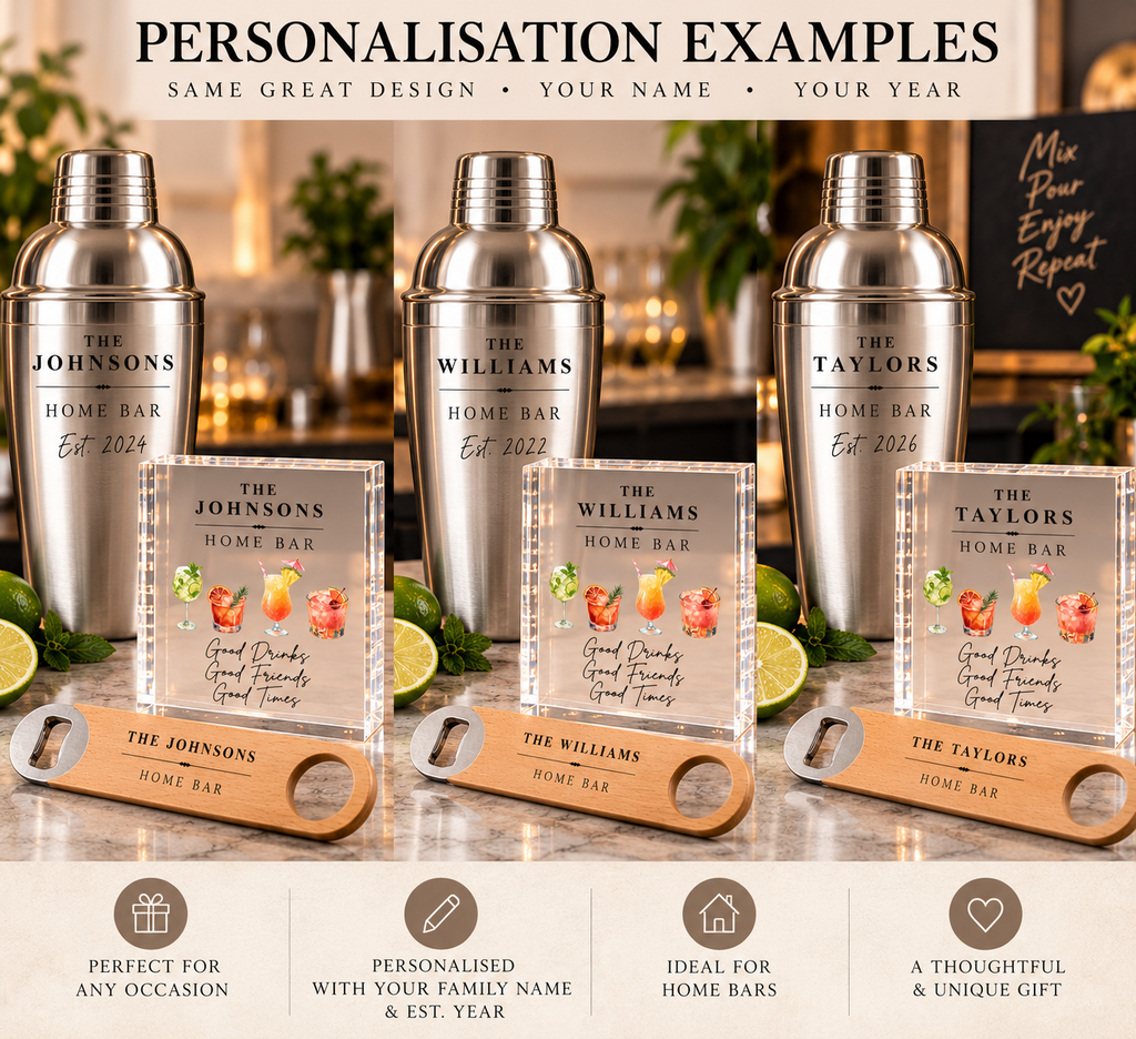 Personalised Home Bar Gift Set