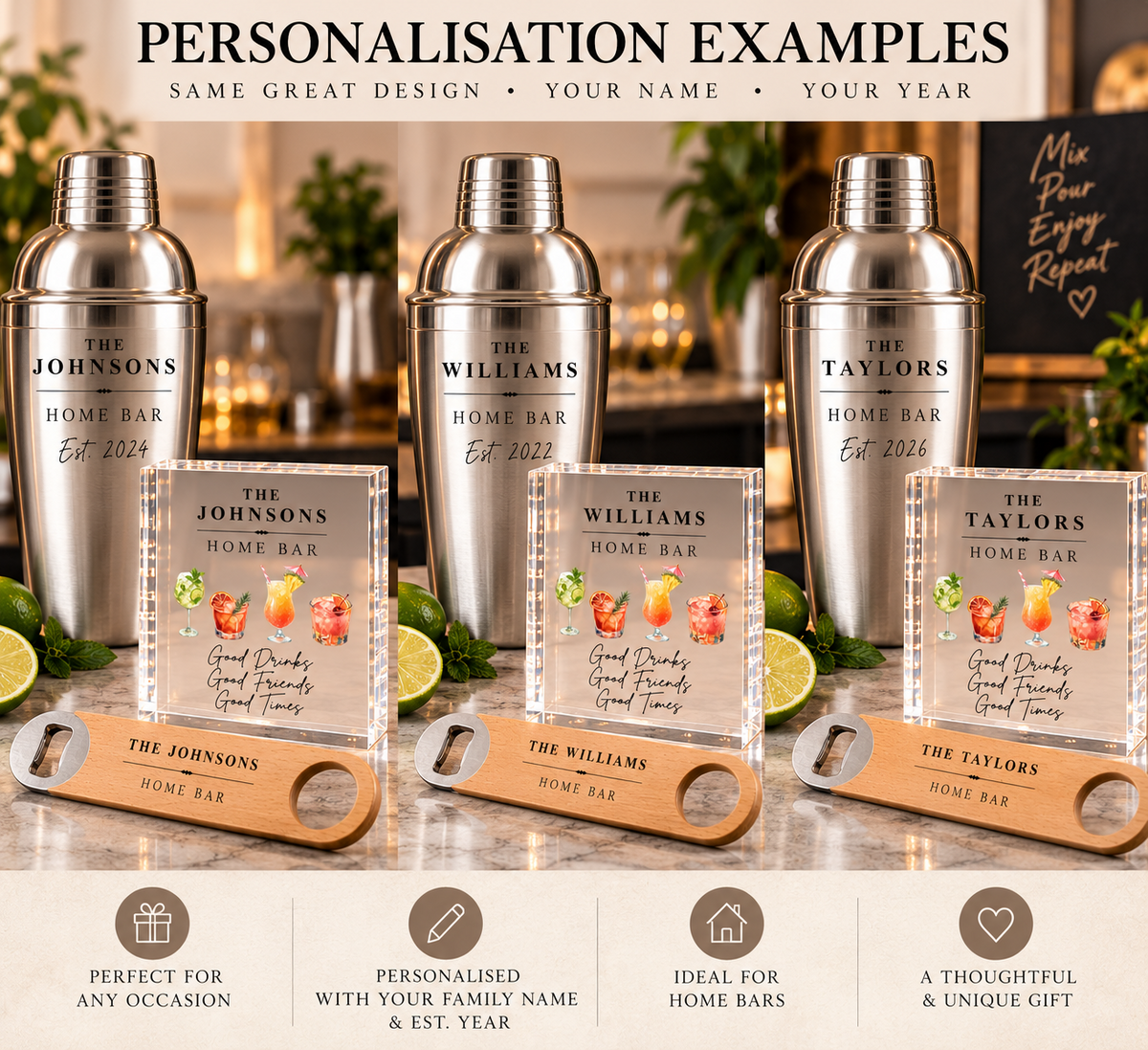 Personalised Home Bar Gift Set