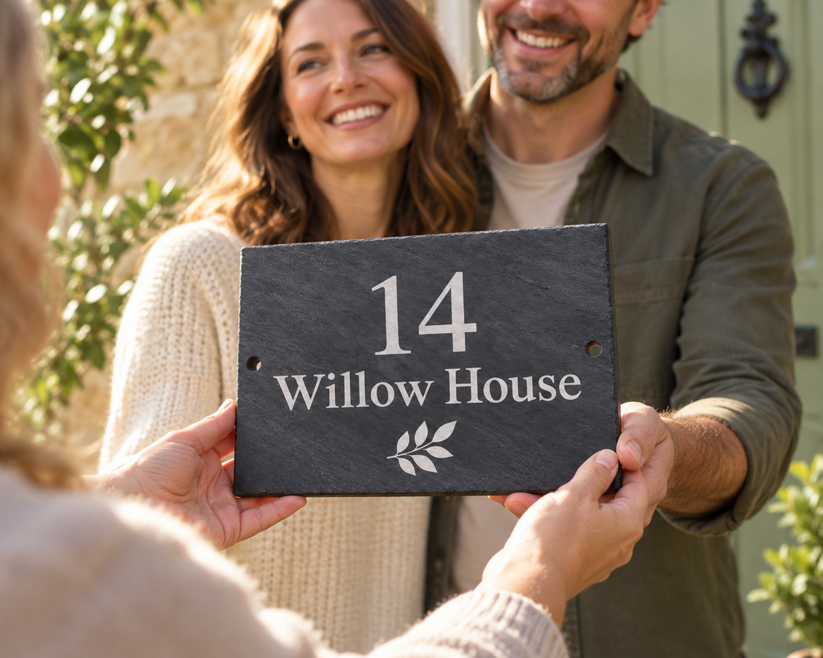 Personalised Slate House Sign Engraved 25x20cm