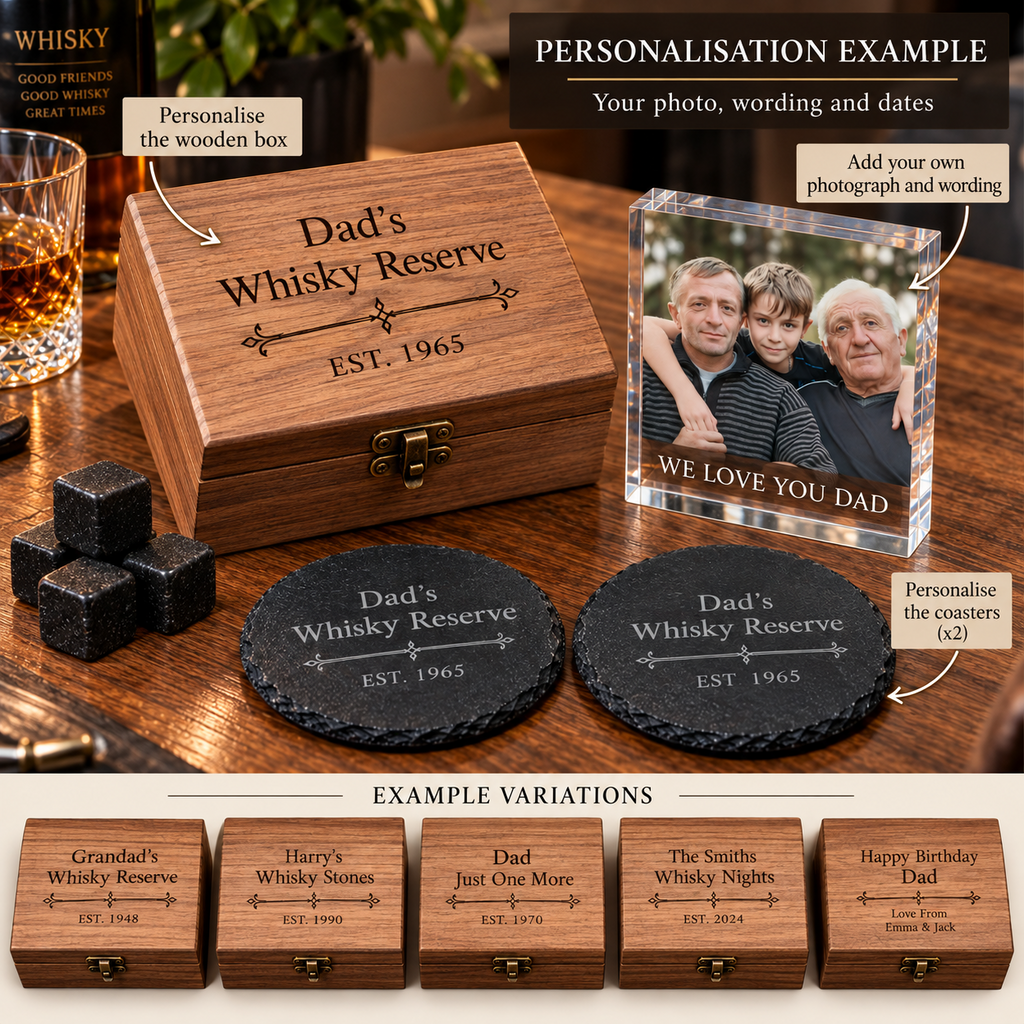 Personalised Whisky Stones Gift Set