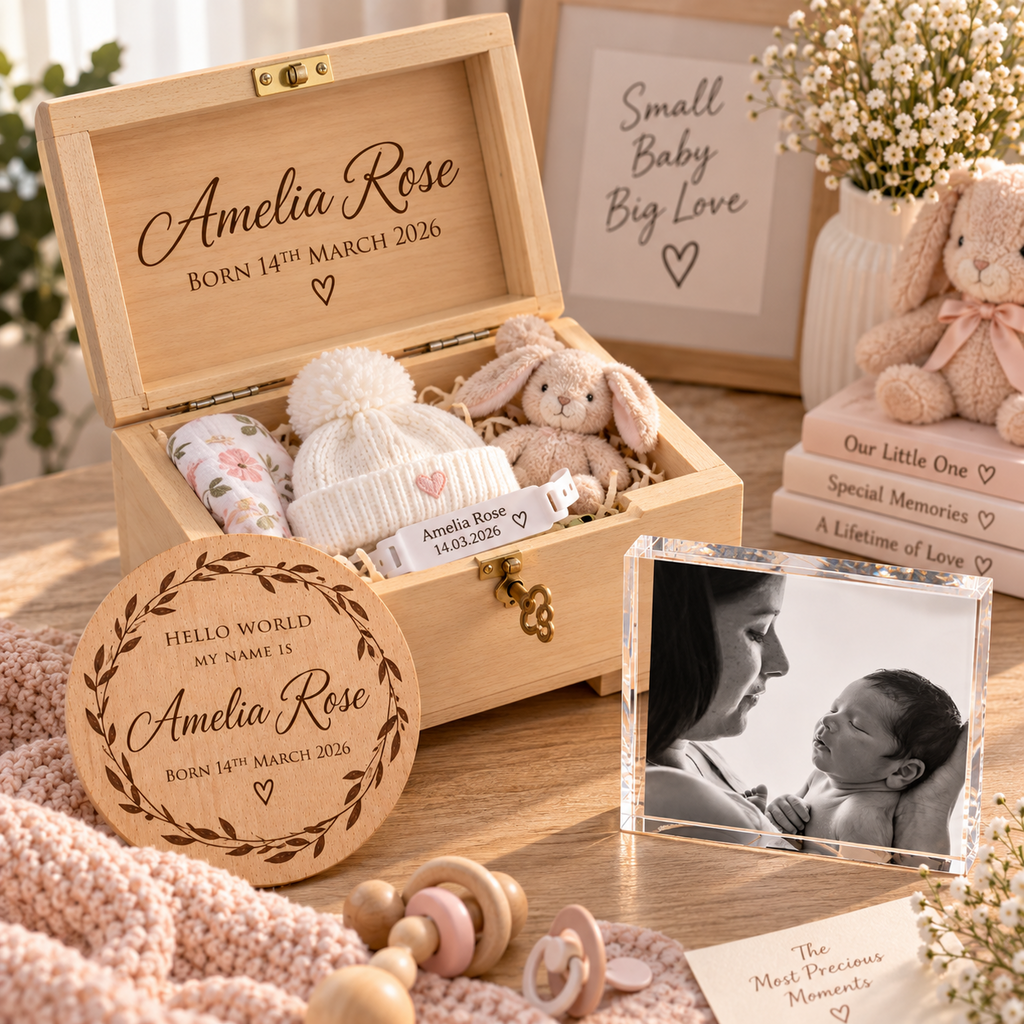 Personalised New Baby Keepsake Gift Set