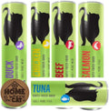 AETN Creations Mixed Freeze-Dried Cat Treats Selection, 5 Varieties – Chicken, Duck, Beef, Tuna, Salmon, 100% Pure Meat & Fish – Includes Exclusive AETN Cat Coaster