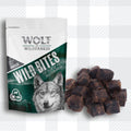 AETN Creations Wolf of Wilderness Wild Bites 3 x 180g Variety Pack Grain-Free Dog Treats in High Valley Beef, Scandinavia & Canada Flavours with AETN Cork Coaster Gift