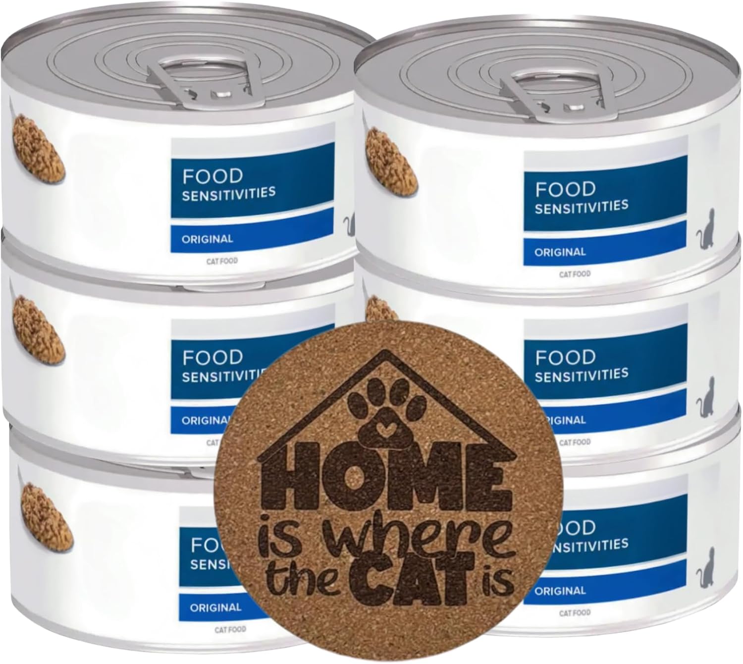 AETN Creations Sensitive Care Style Wet Cat Food Bundle – 6x156g Chicken Recipe with Exclusive AETN Cat Quote Coaster