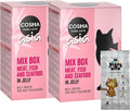 AETN Creations Bundle of Cosma Pure Love Asia Flavours in Jelly Pouches 12x100g with AETN Chicken Cat Treat