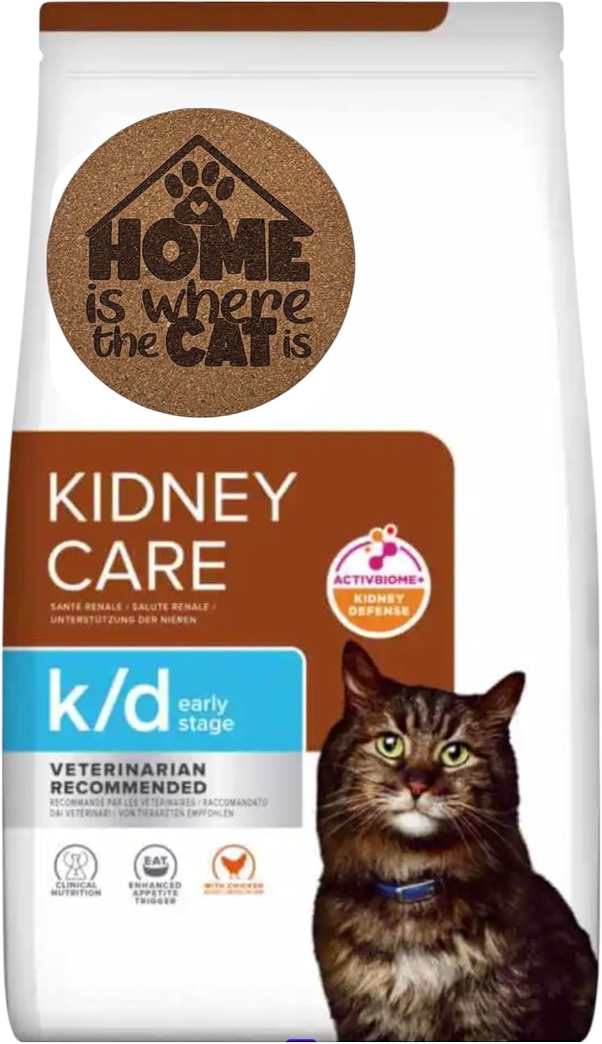 AETN Creations Kidney Support Cat Food Bundle – 1 x 1.5kg Early Stage Renal Diet for Cats + 1 of 6 Exclusive AETN Cat Quote Coasters