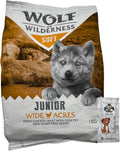 AETN Creations Wolf of Wilderness Junior Soft Wide Acres Chicken Grain-Free Premium Protein Puppy Food with AETN Jerky Dog Treat