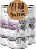 AETN Creations Bundle of Junior Wild Hills Wet Puppy Food 6x400g in Duck & Veal - Grain-Free, High Protein For Growing Dogs with AETN Coaster