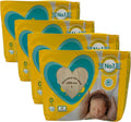 Newborn Baby Nappies Size 0 (4 Packs of 24) – 96 Ultra-Soft Nappies for 0–2.5kg – Gentle on Newborn Skin with AETN Creations “Welcome to The World” Wooden Heart Keepsake