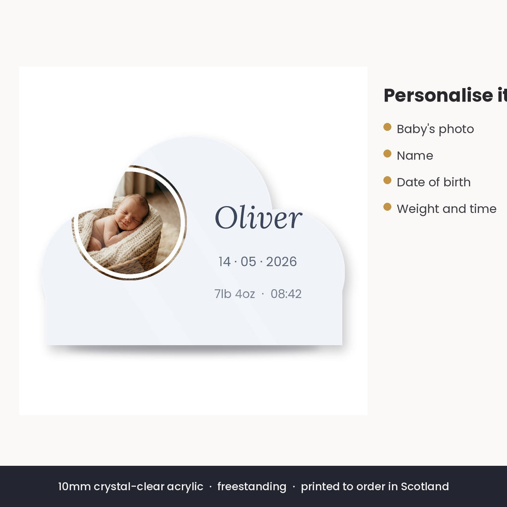 How to personalise the cloud new baby block