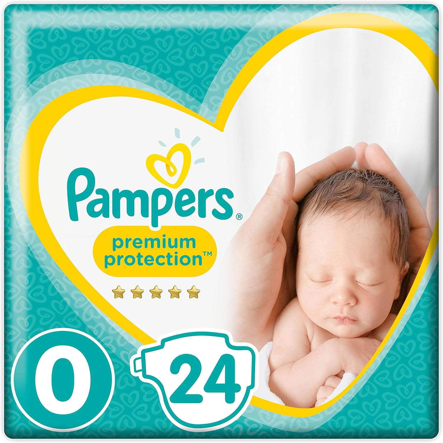 Pampers - Premium Protection Diapers Size 0, for Babies Under 3 kg - 24 Pieces