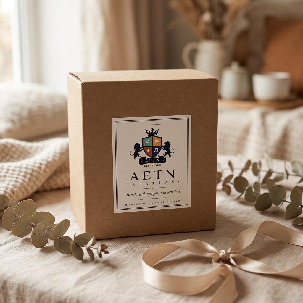 Arrives in an AETN Creations branded gift box