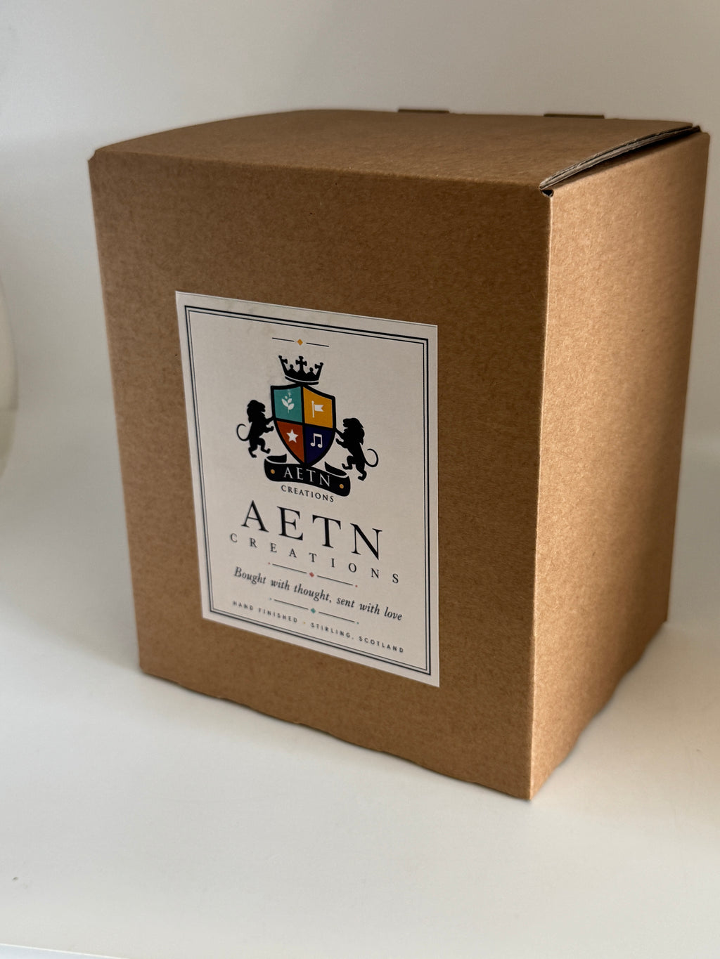 AETN Creations gift box packaging for pint glass
