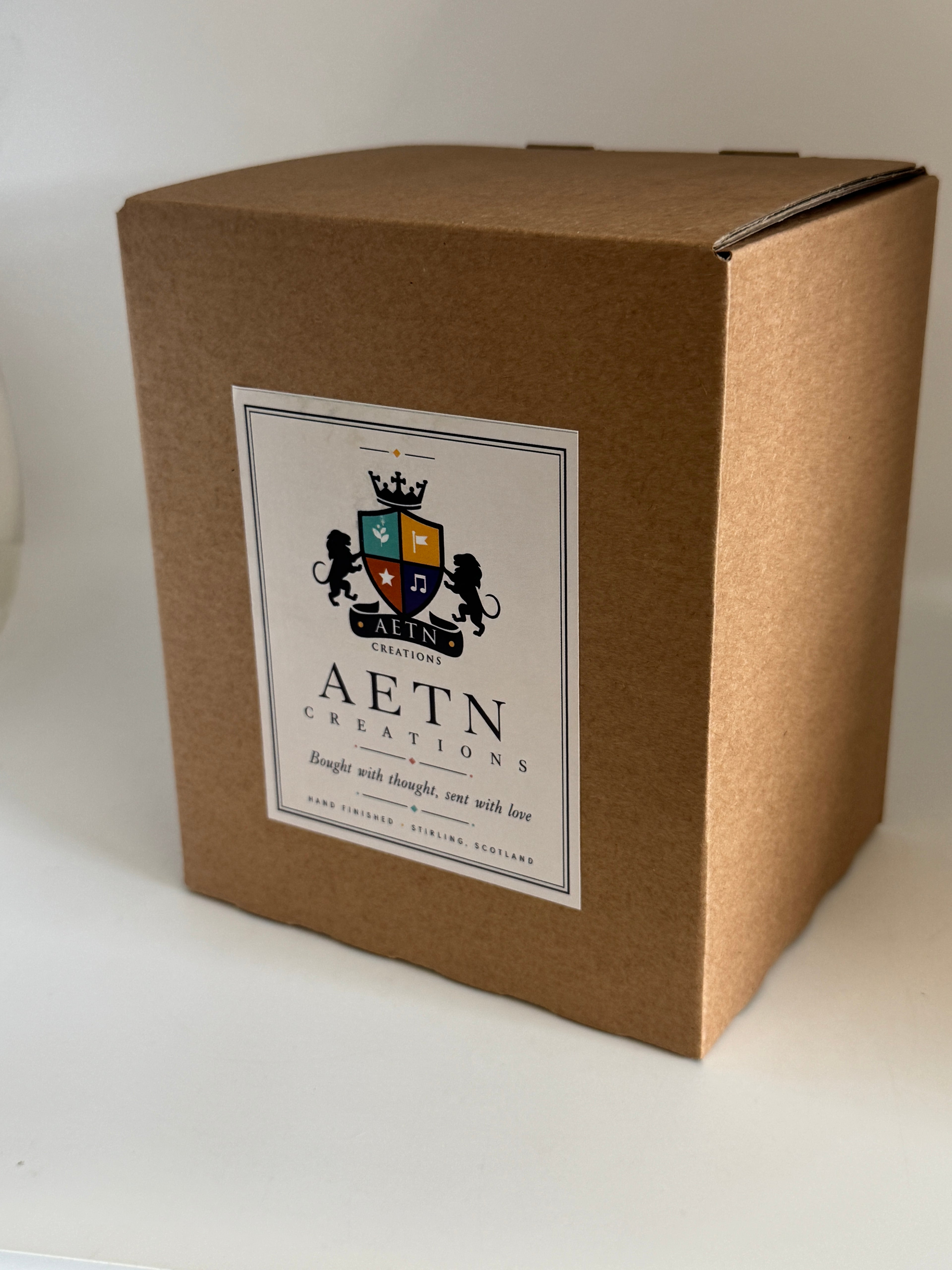 AETN Creations gift box packaging for pint glass