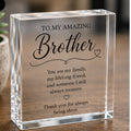 Personalised Brother acrylic keepsake block — main hero image