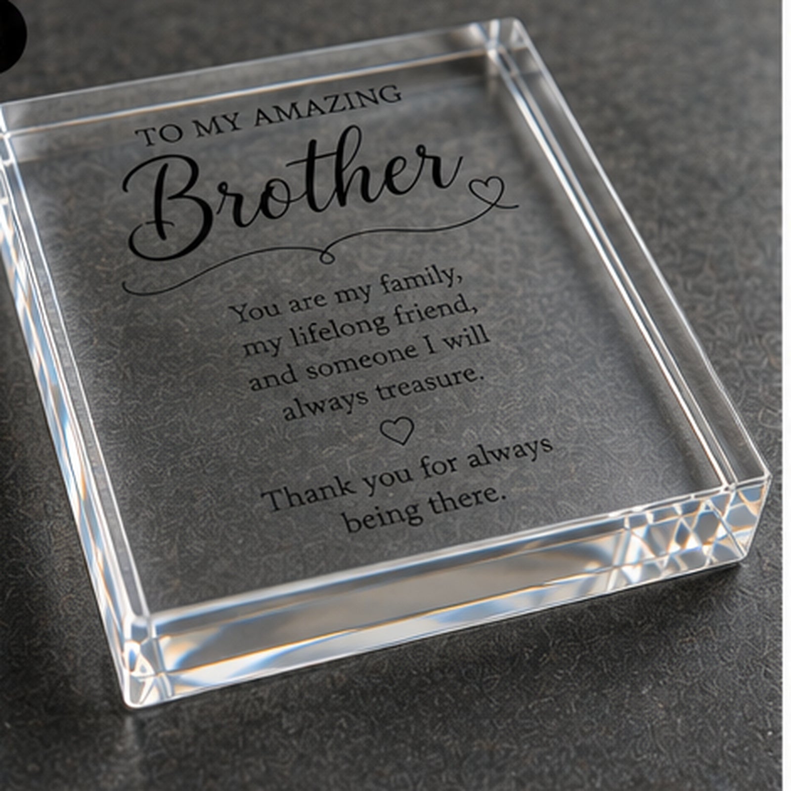 Personalised Brother acrylic keepsake block — product details and dimensions