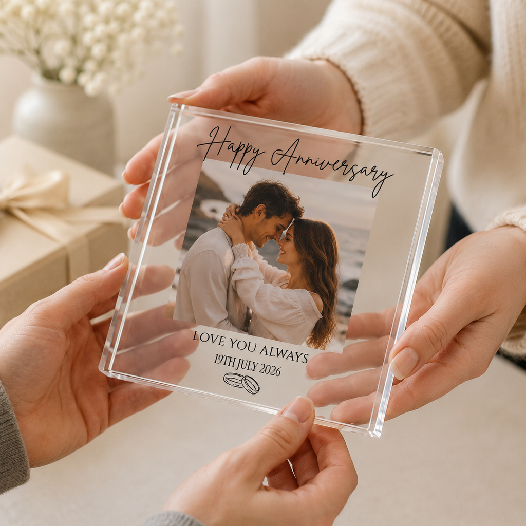 Anniversary acrylic photo block gift view