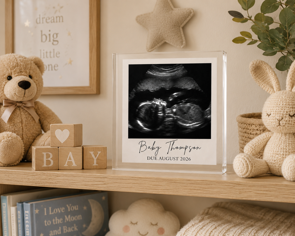 Baby scan acrylic block size detail