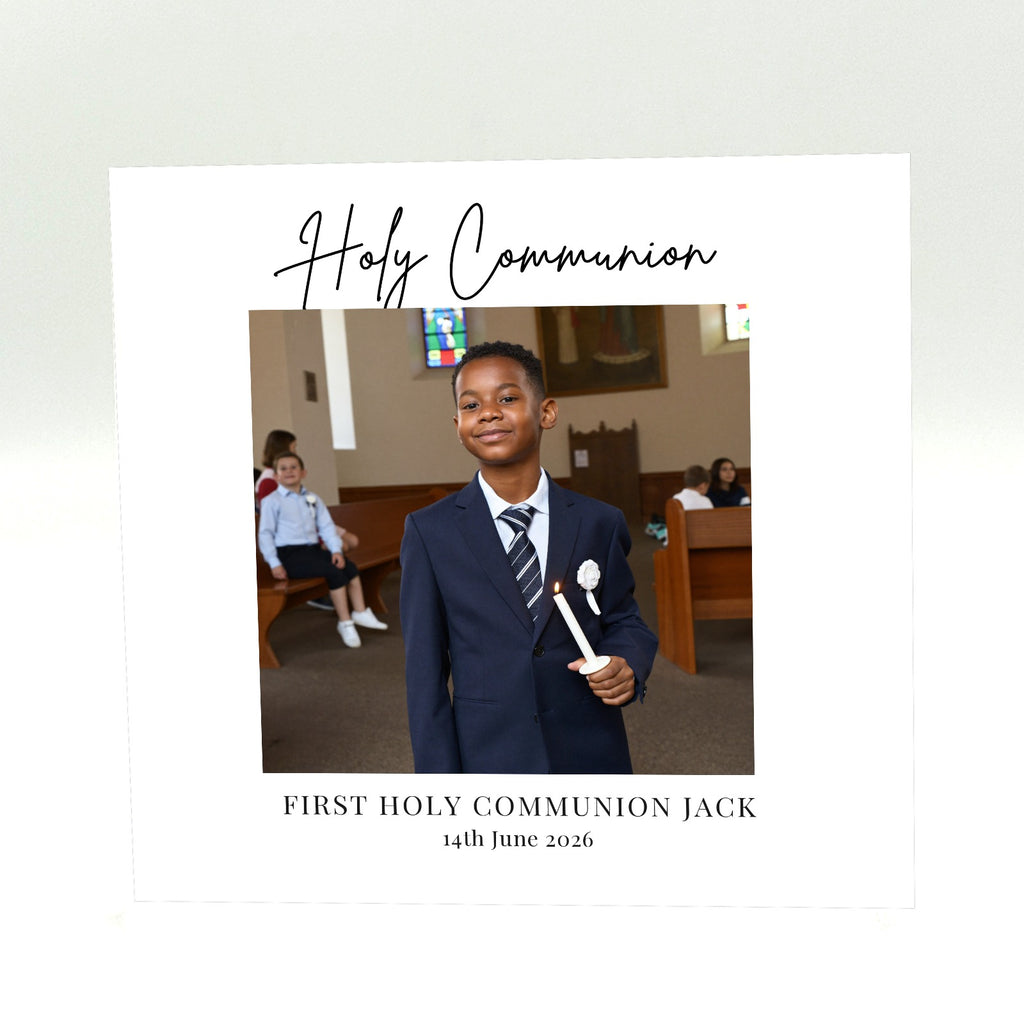 Personalised First Holy Communion acrylic photo block for boys