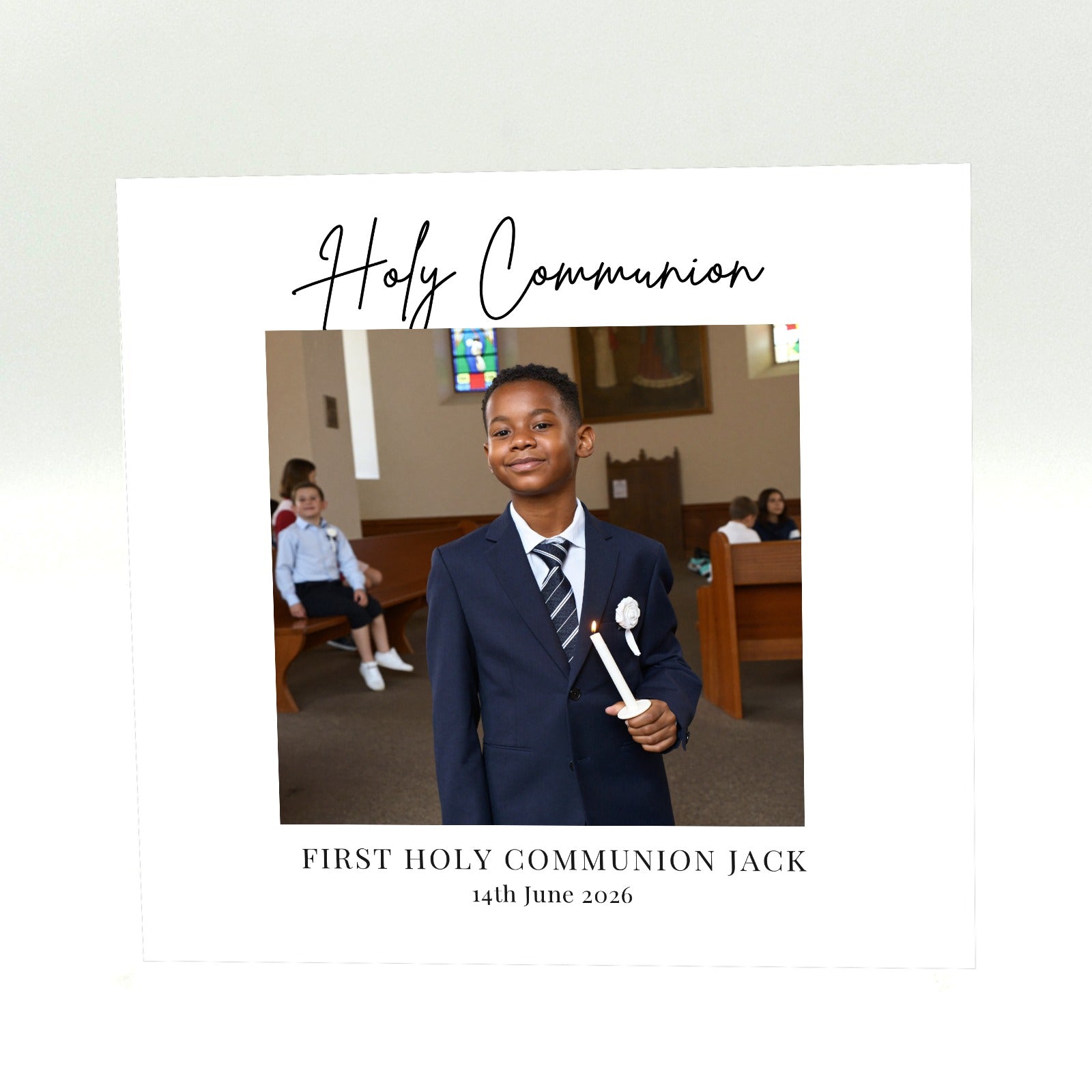 Personalised First Holy Communion acrylic photo block for boys