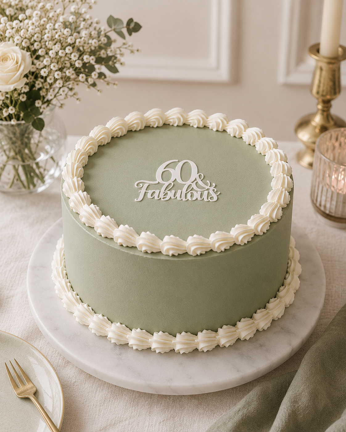 60th birthday cake topper display view