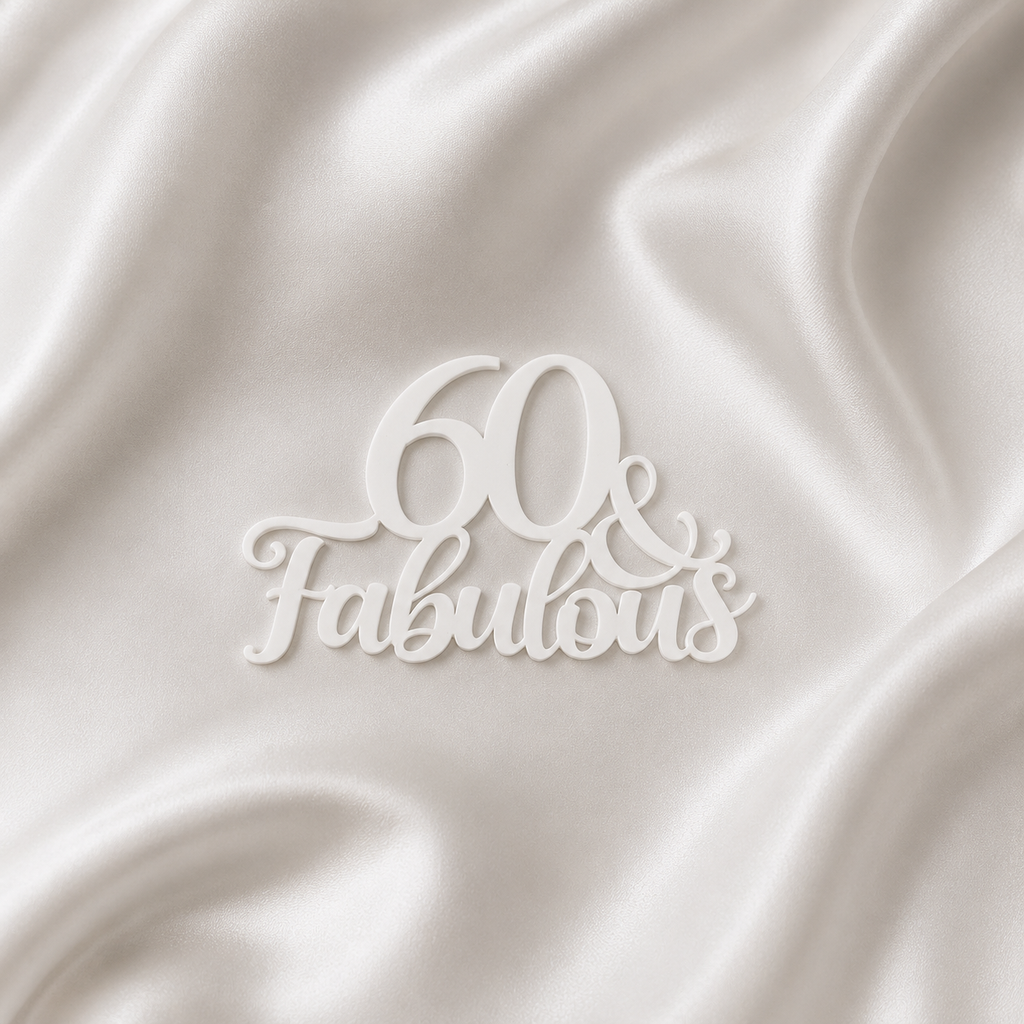 White acrylic cake topper dessert table