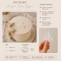 Oh Baby modern layered acrylic cake topper on baby shower cake