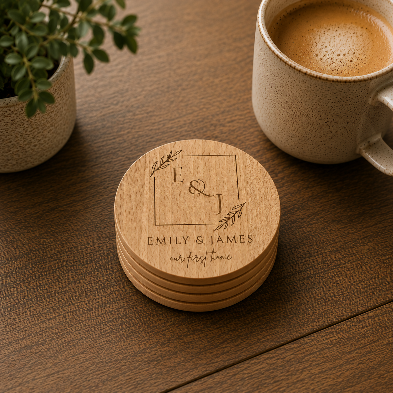 Coaster set size detail
