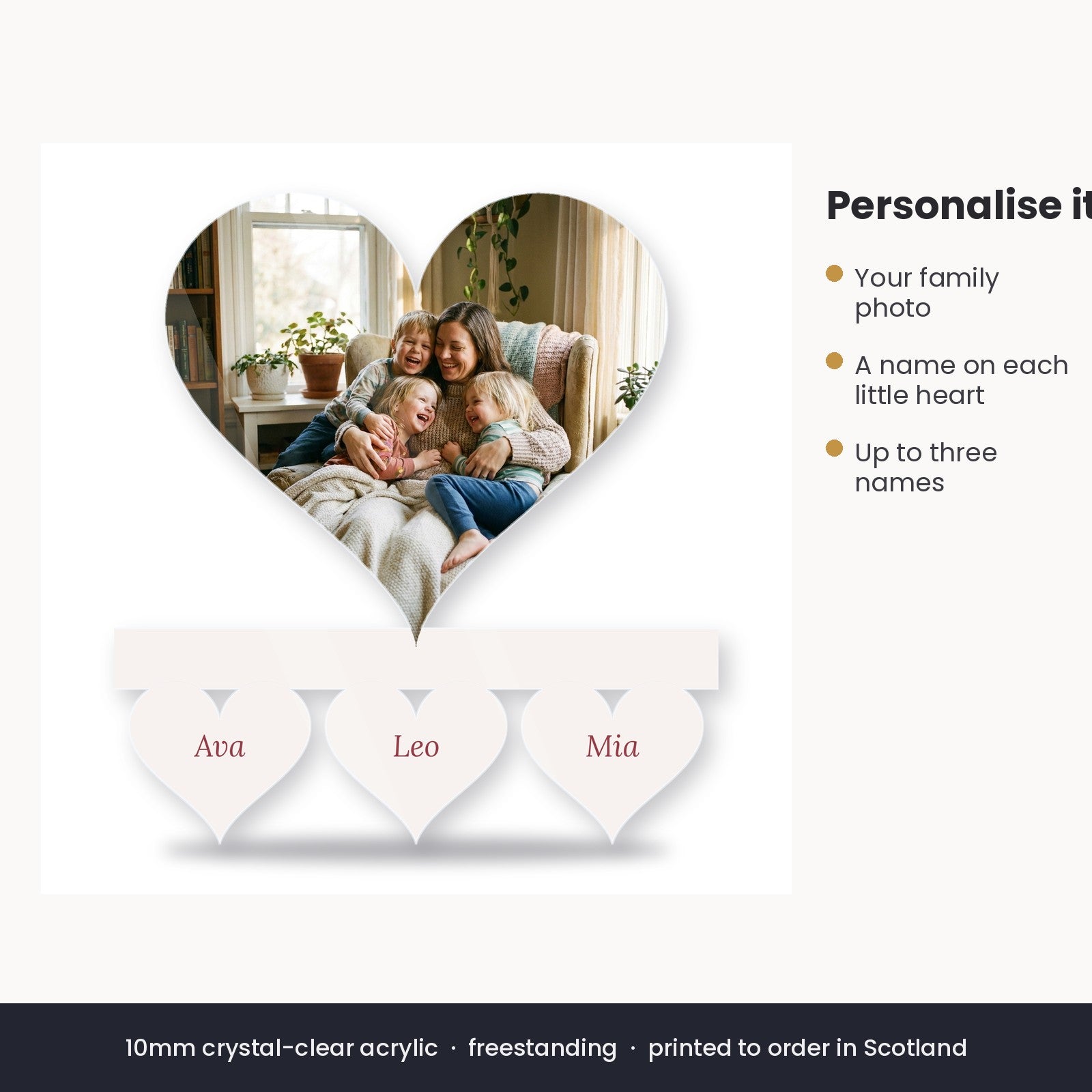 How to personalise the family hearts block