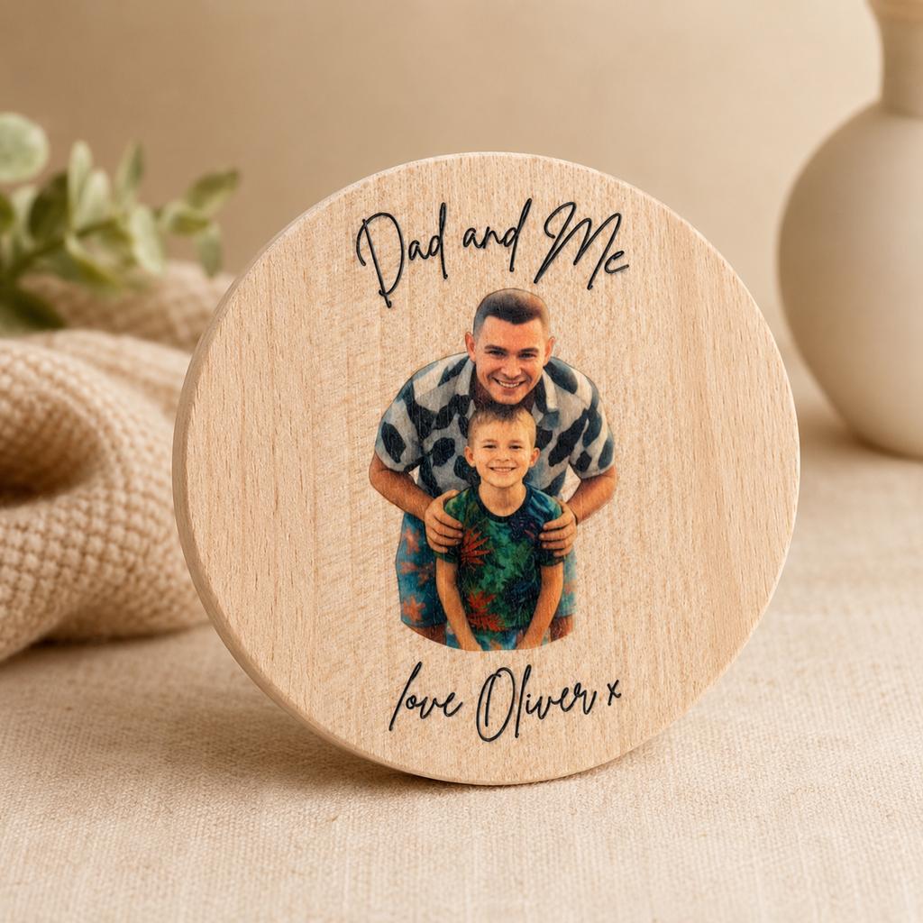 Personalised photo coaster display view