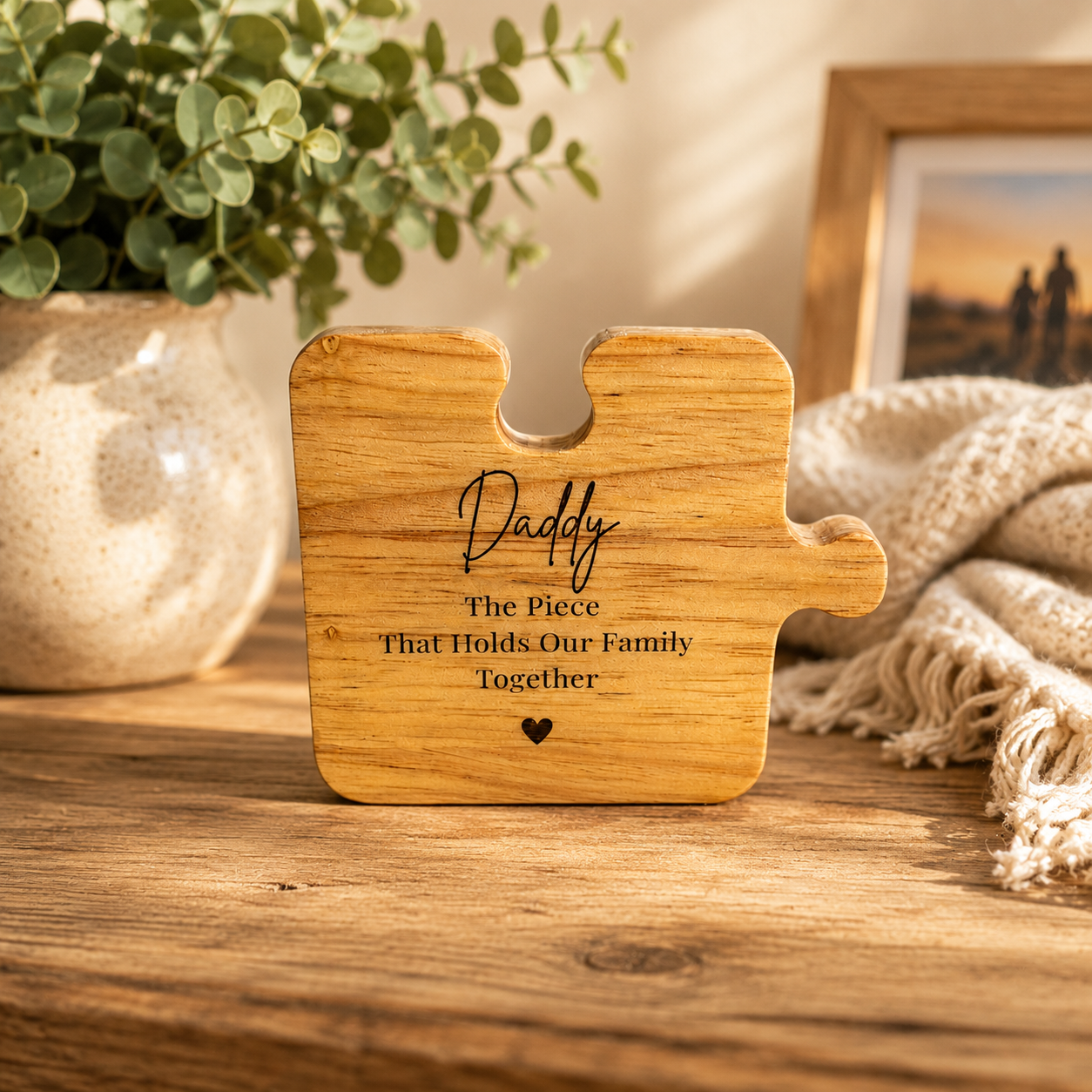 Wooden puzzle piece wording options