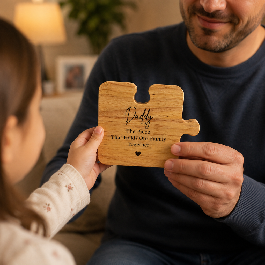 Dad puzzle piece gift box option