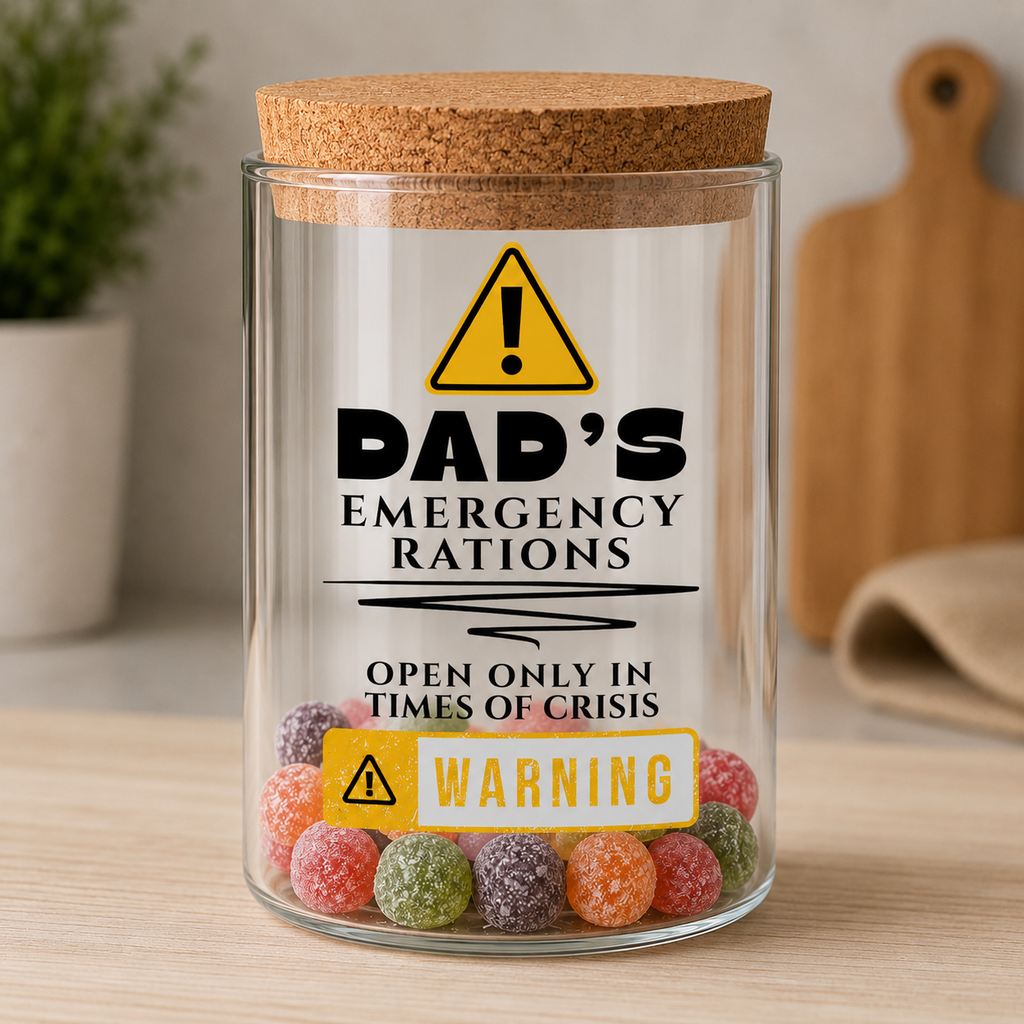 Dad's rations jar cork lid detail