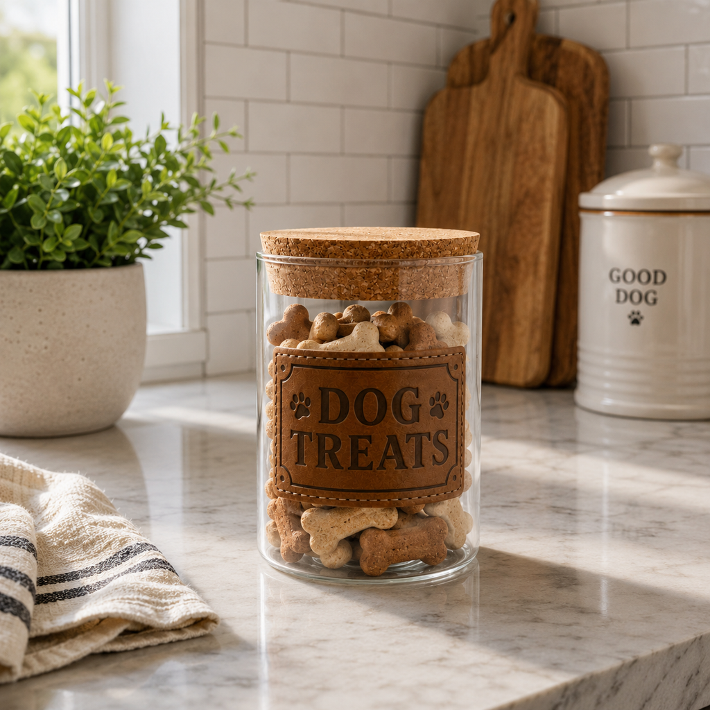 Dog treat jar kitchen display