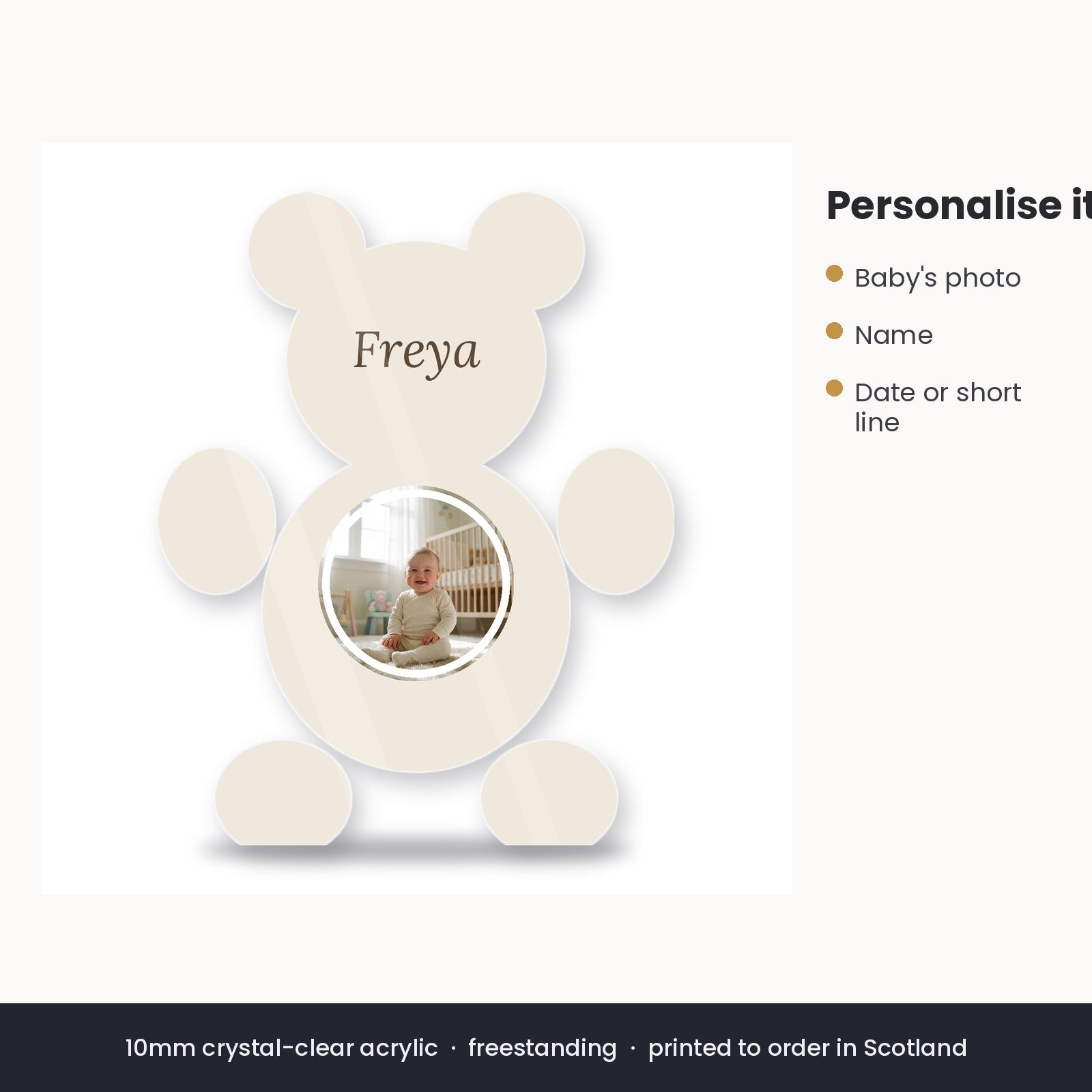 How to personalise the teddy photo block