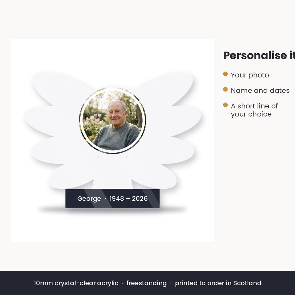 How to personalise the angel wings memorial block